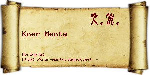 Kner Menta névjegykártya